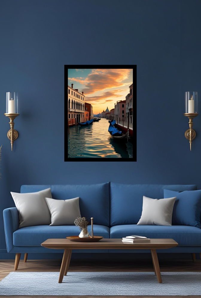 Ganfaner Venice Canvas Wall Art: Gondolas Glide, Canals Glow—Walls That Breathe Italian Charm