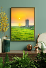Golden Hour at the Irish Tower: Scenic Canvas Print