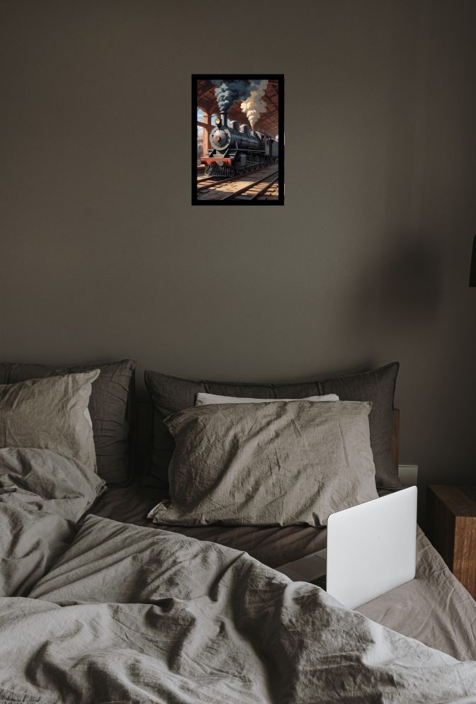 Iron Horse Majesty: Vintage Steam Train Canvas Art