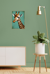 Reach for the Sky: Adorable Giraffe Canvas Wall Art