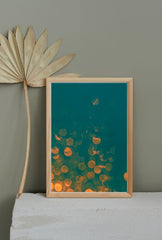 Glimmering Teal Bokeh Canvas Art