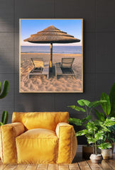 Seaside Serenity: Beach Chairs Canvas Art