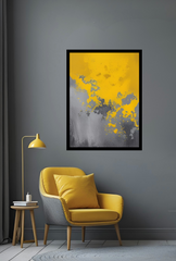 Ganfaner Yellow Grey Canvas Wall Art: Elevate Spaces with Subtle Color