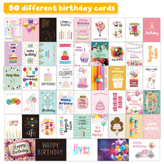 birthday card生日卡片套装100件DIY信封INS对折生日贺卡