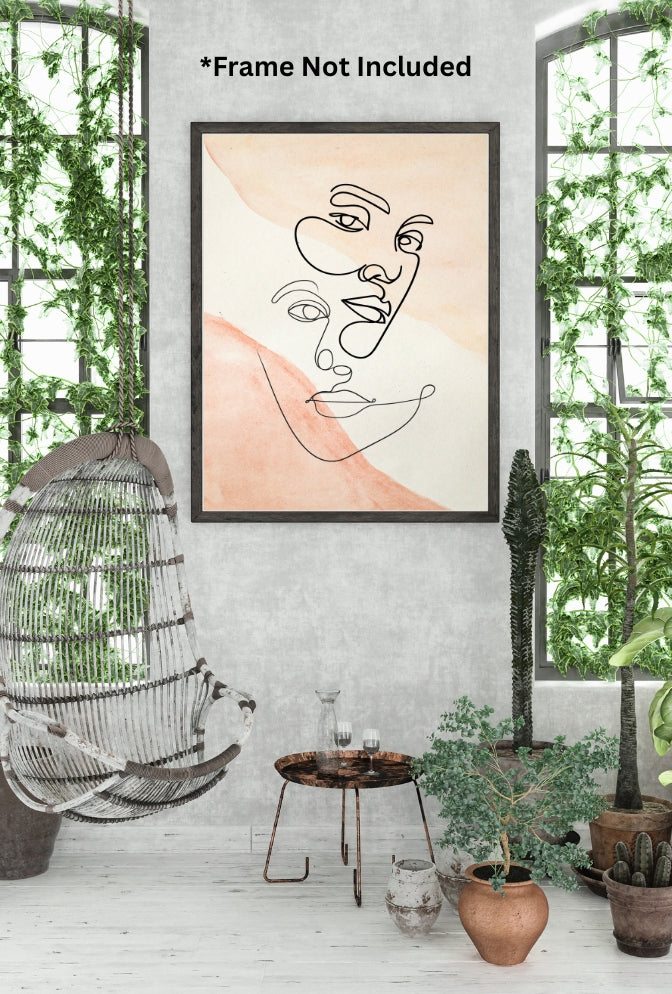 Minimalist Line Art Poster – Minimalist Bedroom Art, Simple Wall Decoration, Modern Line Drawing Wall Art by Ganfaner