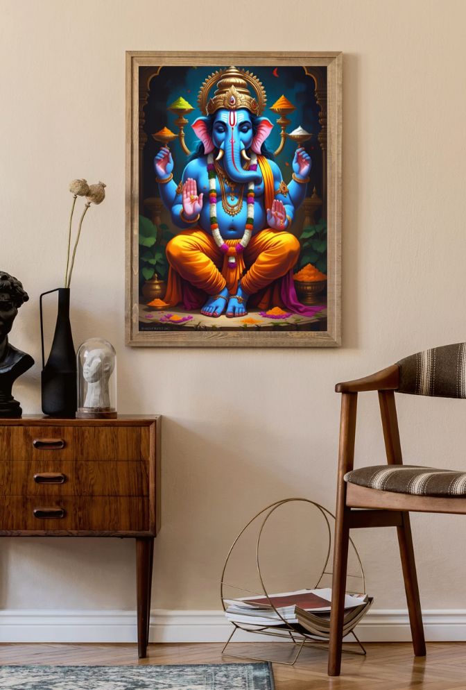 Auspicious Ganesha: Divine Canvas Art