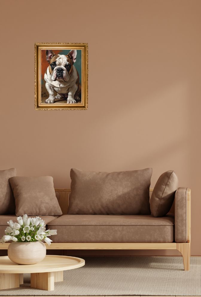 Bulldog Buddy: Regal Portrait Canvas