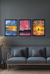 Ganfaner Triple Canvas Wonder: Mesmerizing Wall Art for Your Home