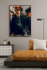 Shelby Gang Watercolor Canvas Art - Bring the Grit of Peaky Blinders to Your Walls