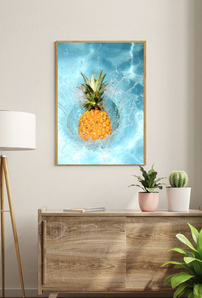 Tropical Splash: Pineapple Canvas Art