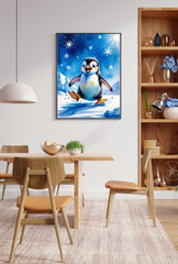 Whimsical Penguin Winter Canvas Art