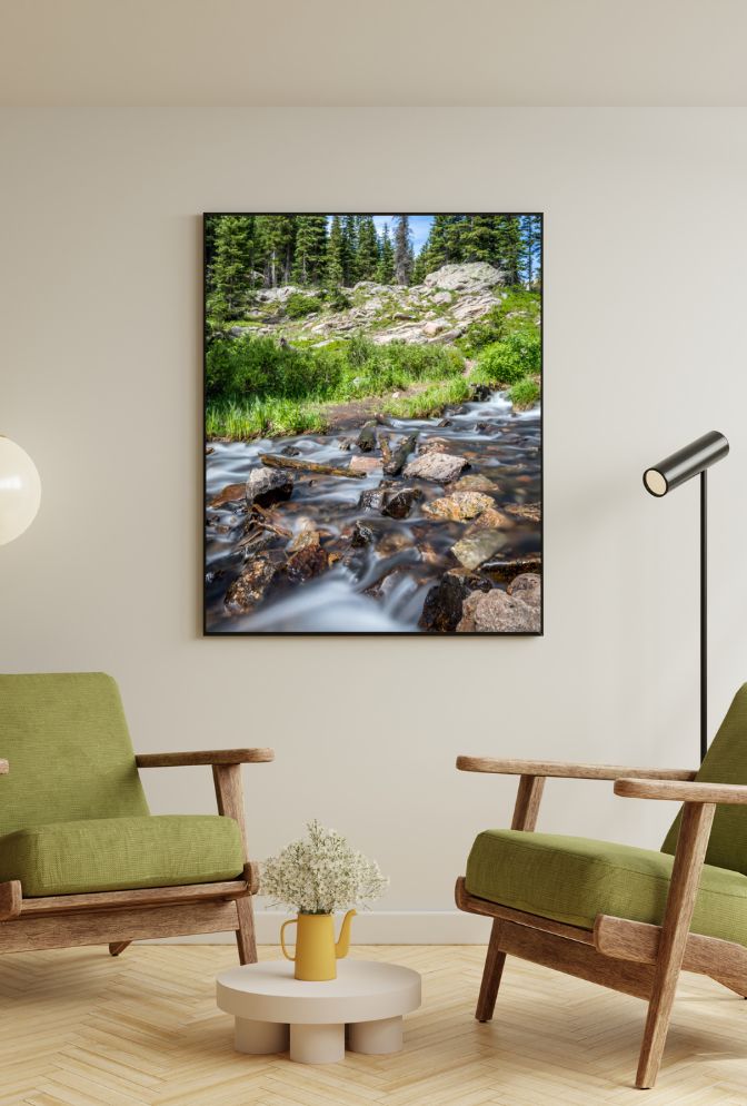 Rocky Mountain Stream: Tranquil Canvas Art