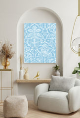 Serene Blue Damask Canvas Art