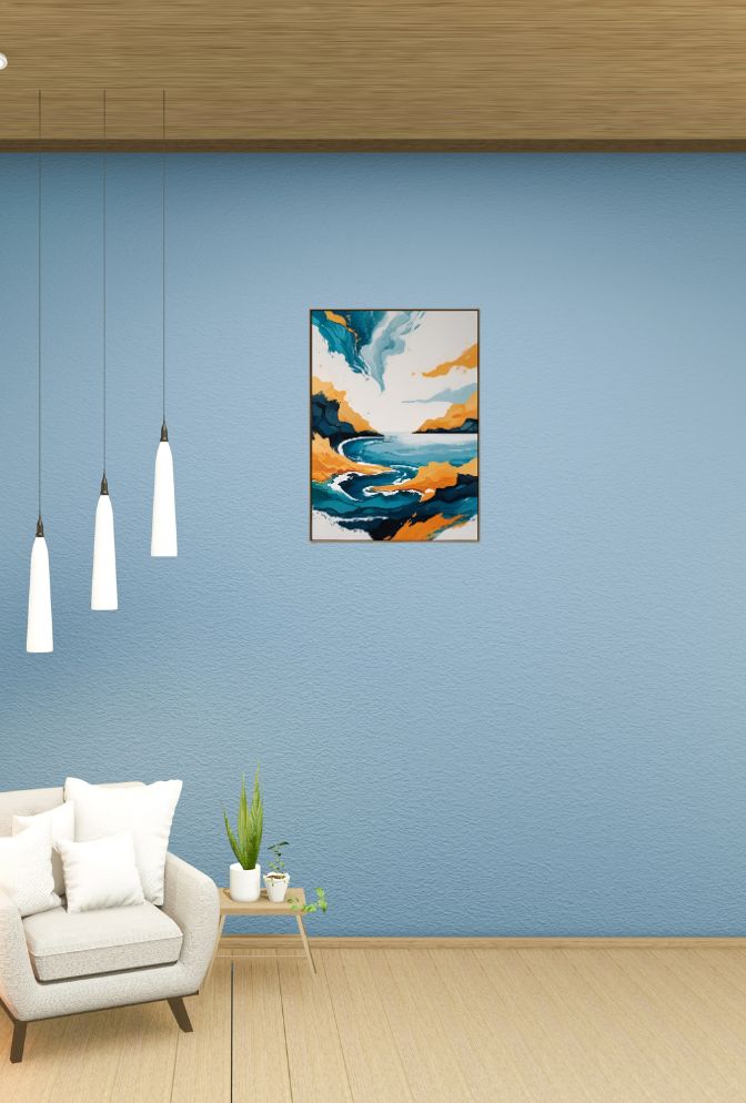 Serene Shores: Embrace Coastal Calm with Abstract Canvas Wall Art