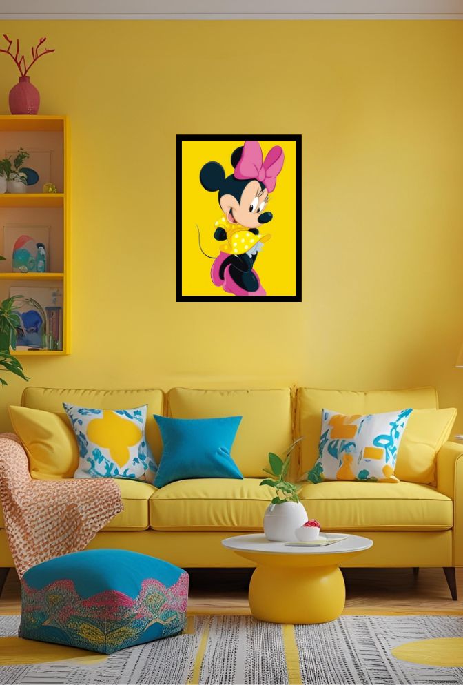 Cheerful Minnie Mouse Canvas Art - Disney Polka Dot Decor