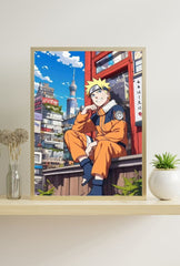 Naruto's Tokyo View: Anime Canvas Art