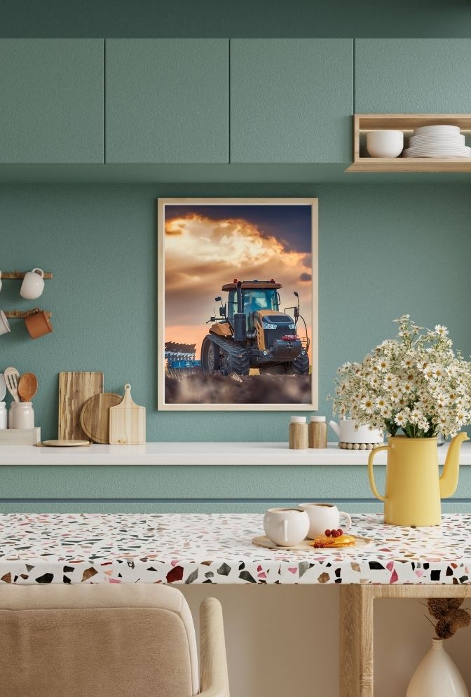 Golden Harvest: ganfaner Tractor Canvas Art