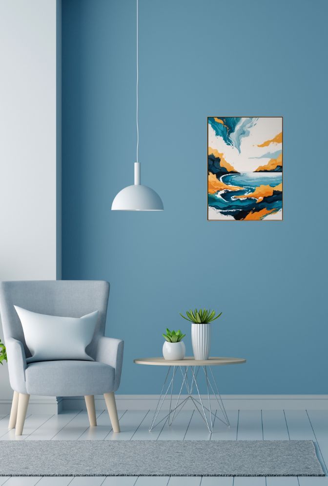 Serene Shores: Embrace Coastal Calm with Abstract Canvas Wall Art