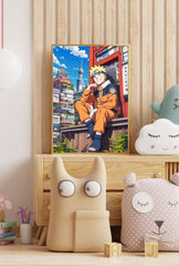 Naruto's Tokyo View: Anime Canvas Art