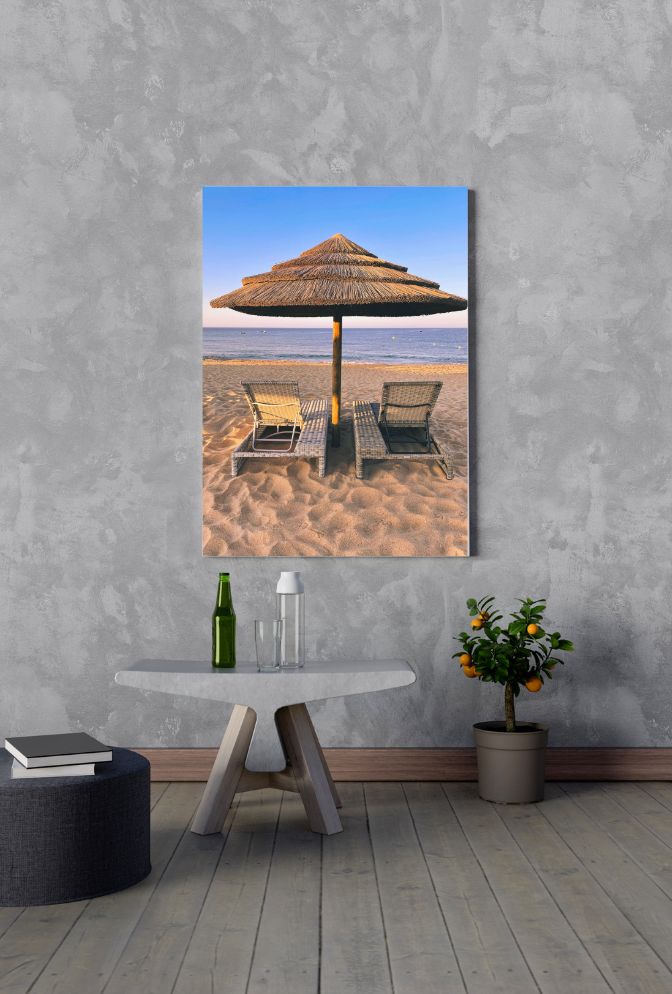 Seaside Serenity: Beach Chairs Canvas Art
