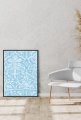 Serene Blue Damask Canvas Art