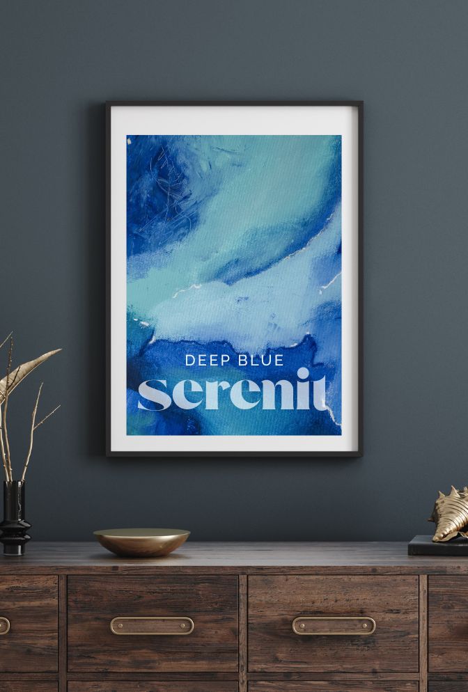 Calming Blue Canvas Wall Art - Serene and Modern Decor