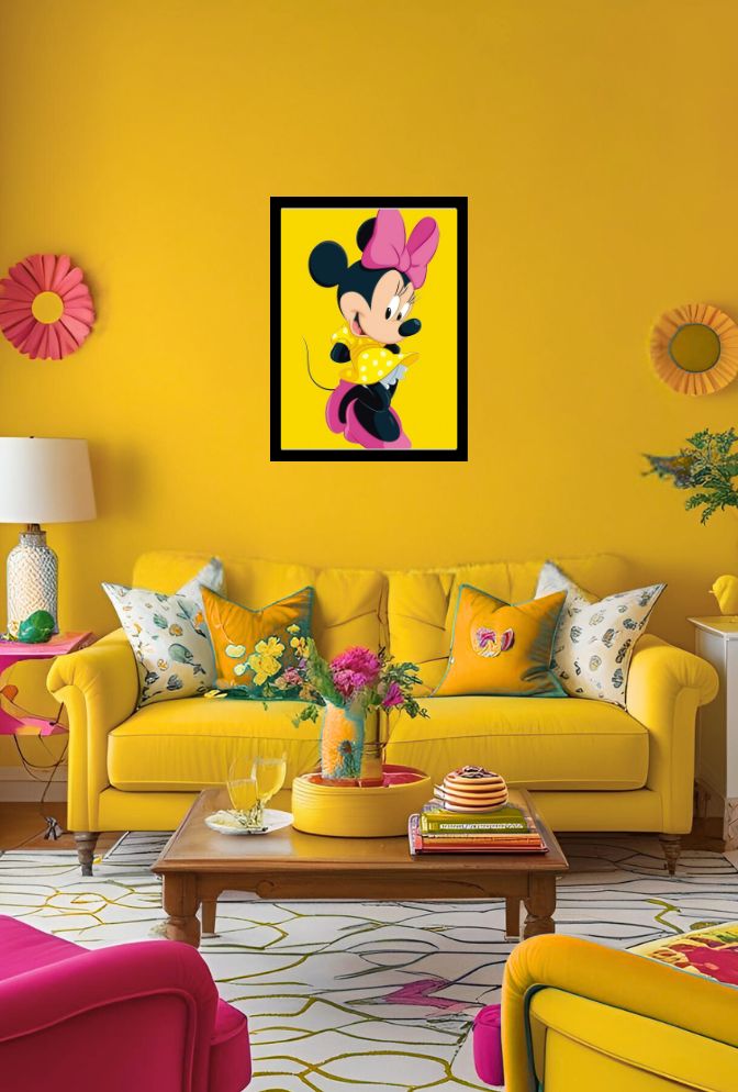 Cheerful Minnie Mouse Canvas Art - Disney Polka Dot Decor