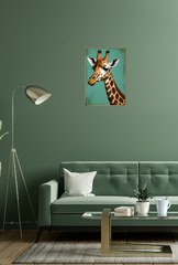 Reach for the Sky: Adorable Giraffe Canvas Wall Art