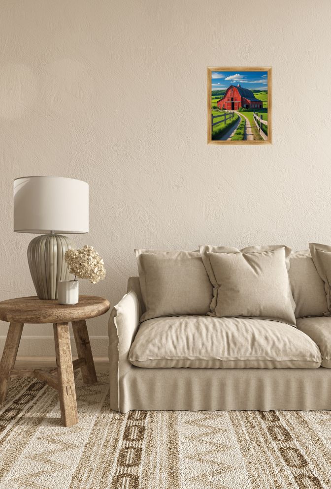 Rustic Red Barn Canvas: Farmhouse Charm for Your Walls