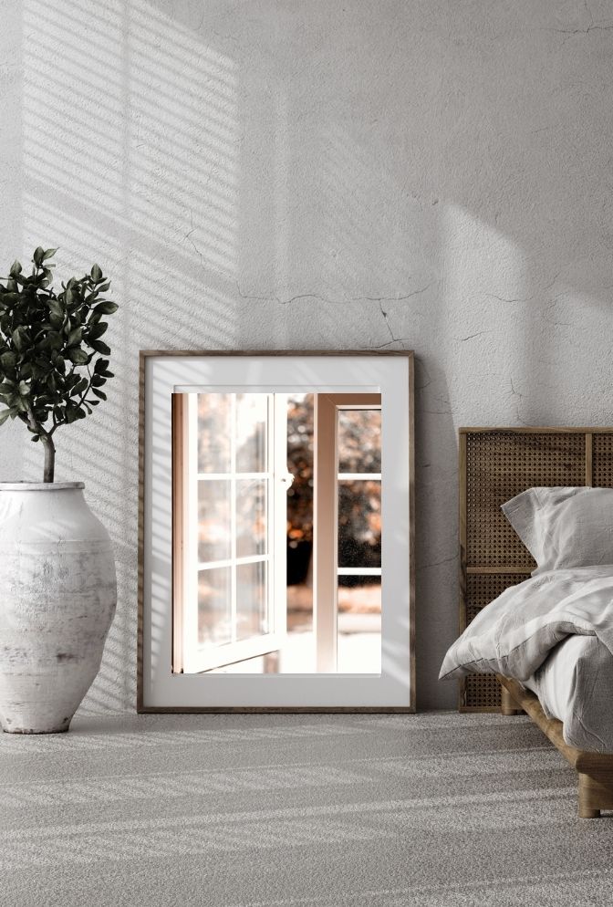 "A Glimpse of Serenity: Open Window Canvas Wall Art"
