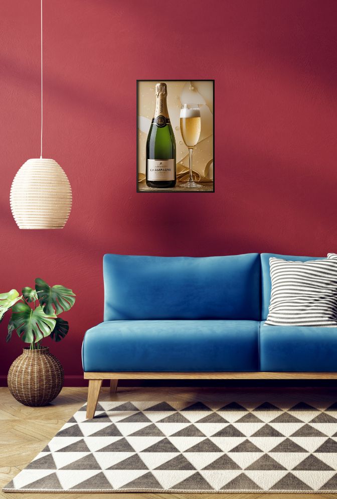 Effervescent Elegance: Celebrate Style with Champagne Canvas Wall Art