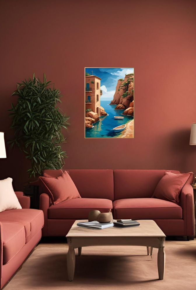 Azure Coast: Mediterranean Canvas Wall Art for Sun-Kissed Decor