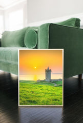 Golden Hour at the Irish Tower: Scenic Canvas Print