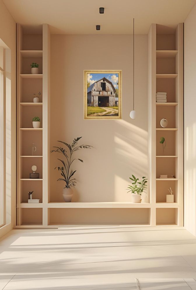 Rustic Charm: Old Barn Canvas Wall Art