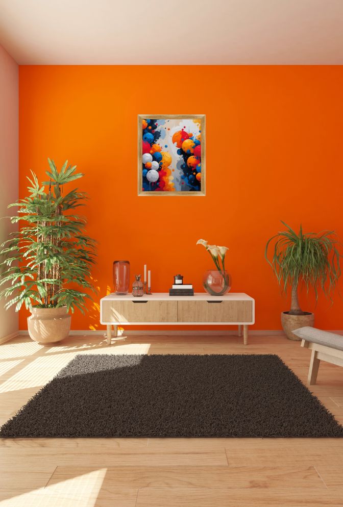 "Ross Abstract Canvas Art: Vibrant Spheres for Modern Decor"