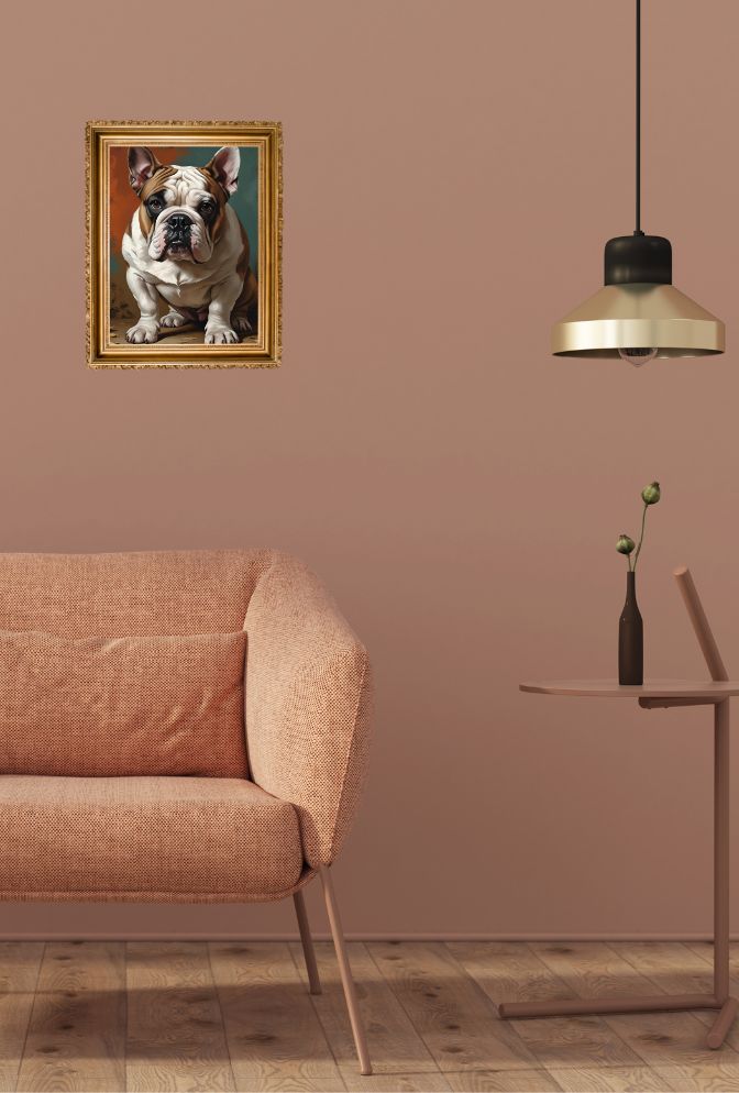 Bulldog Buddy: Regal Portrait Canvas