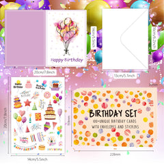 birthday card生日卡片套装100件DIY信封INS对折生日贺卡