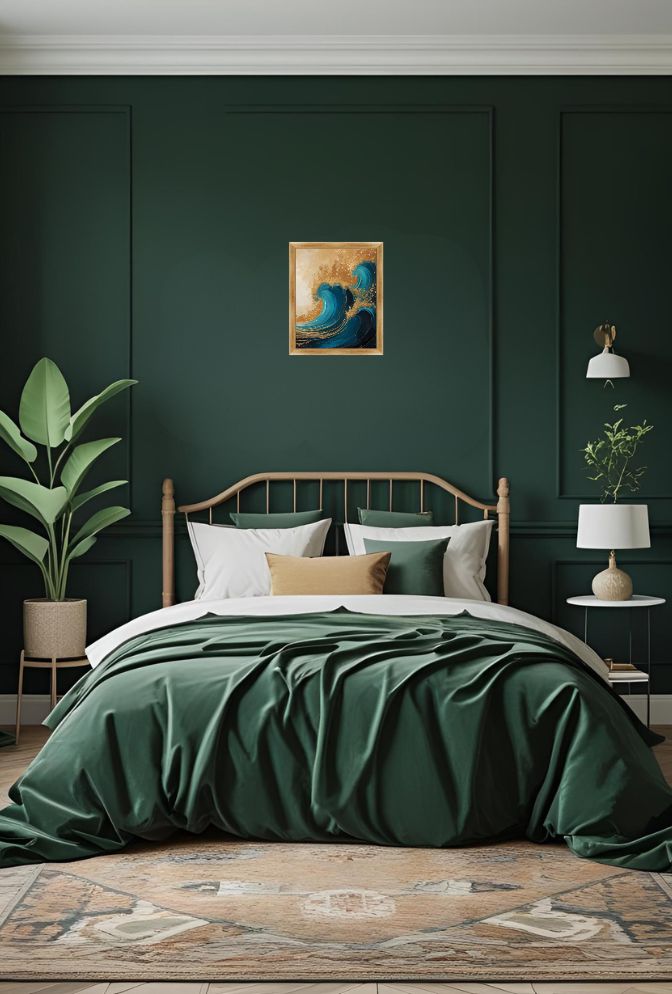 Glimmering Tides: Shiny Canvas Wall Art