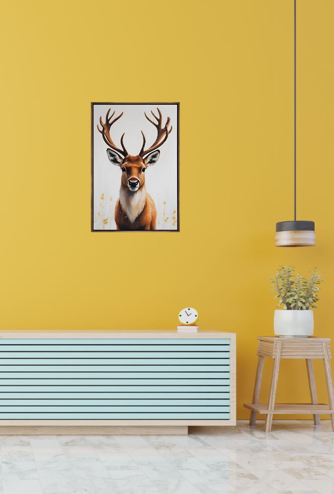 Majestic Reindeer Canvas Art: Winter's Grace for Your Home