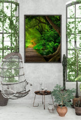 Emerald Pathway: Serene Jungle Canvas Art