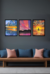 Ganfaner Triple Canvas Wonder: Mesmerizing Wall Art for Your Home