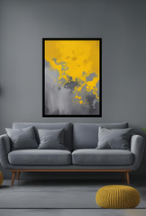 Ganfaner Yellow Grey Canvas Wall Art: Elevate Spaces with Subtle Color