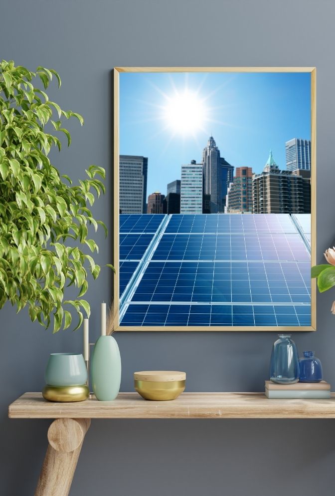 City of the Future: Solar Panel Canvas Art