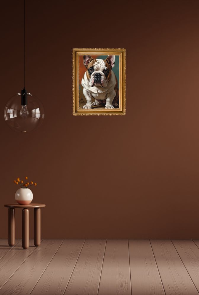 Bulldog Buddy: Regal Portrait Canvas