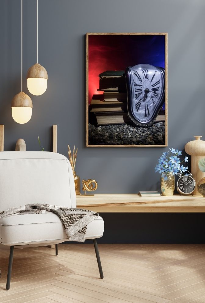 "Melting Time: Salvador Dali Inspired Surreal Canvas Art"