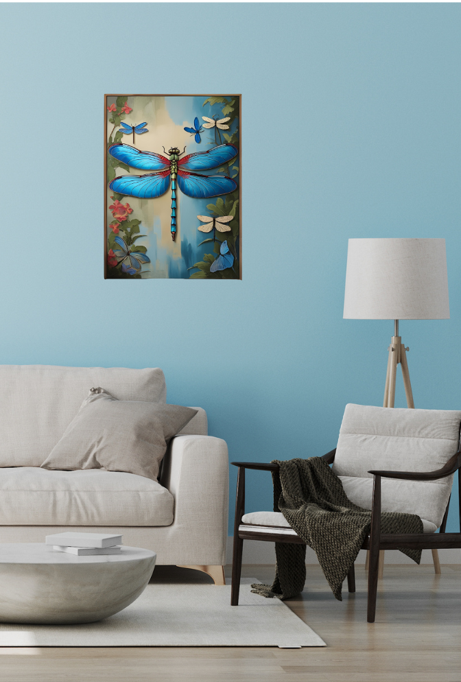 Dragonfly Canvas Wall Art Poster