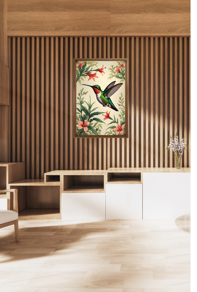 Hummingbird Canvas Wall Art Poster