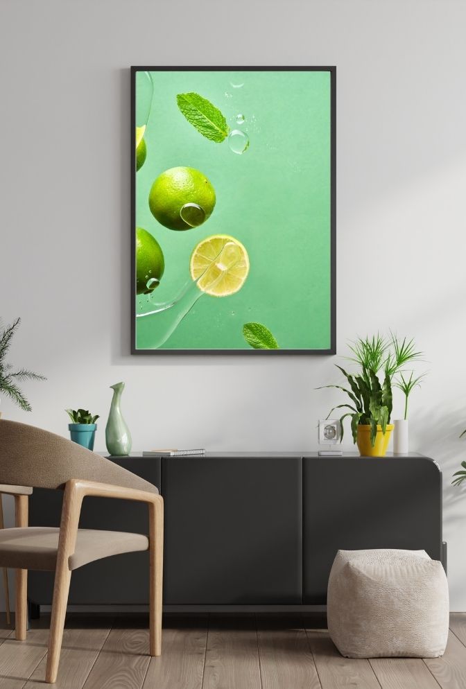 Lime Zest: Vibrant Green Canvas Wall Art