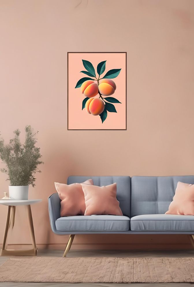 Sweet Peach Grove: Fruity Canvas Art