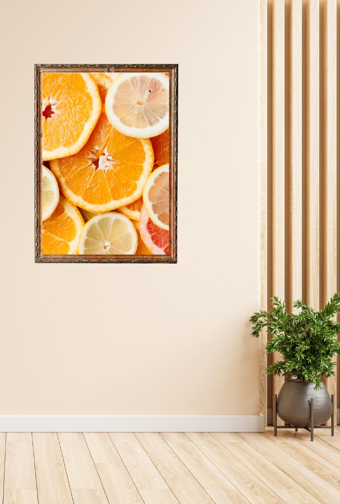 Citrus Burst: Vibrant Orange & Lemon Canvas Art